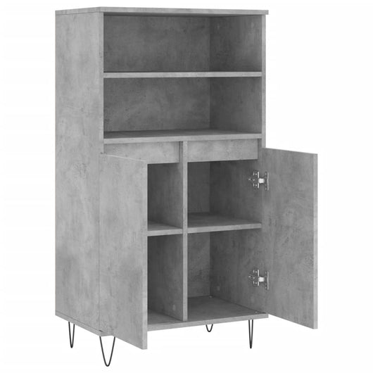 Credenza cassettiera mobile contenitore organizer cucina soggiorno salotto alto 60 x 36 x 110 cm legno ingegnerizzato grigio 02_0034457