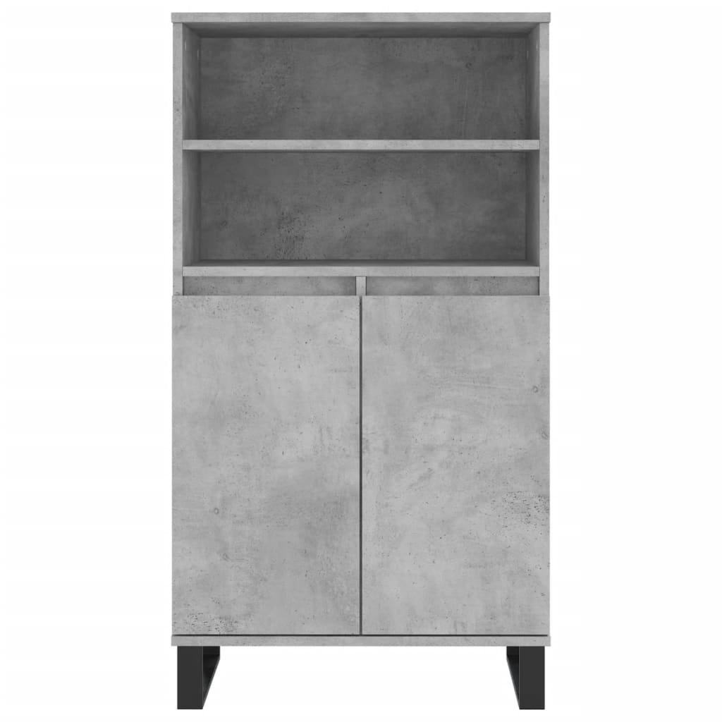 Credenza-Buffet-Armadio da cucina Grigio Cemento 60x36x110 cm in Legno Multistrato 997816