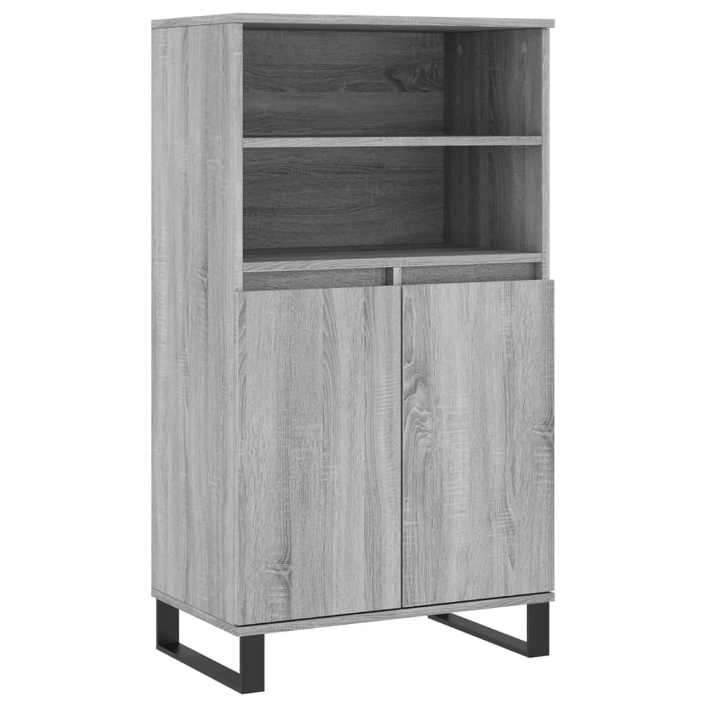 Credenza cassettiera mobile contenitore organizer cucina soggiorno salotto alto sonoma 60 x 36 x 110 cm legno ingegnerizzato grigio 02_0035380