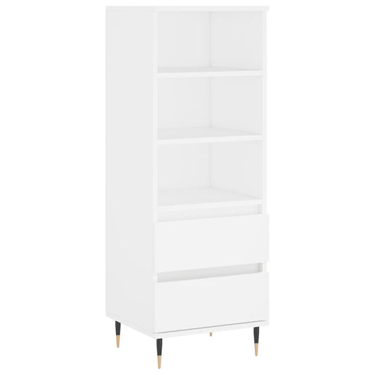 Credenza cassettiera mobile contenitore organizer cucina soggiorno salotto alto 40 x 36 x 110 cm legno ingegnerizzato bianco 02_0032445