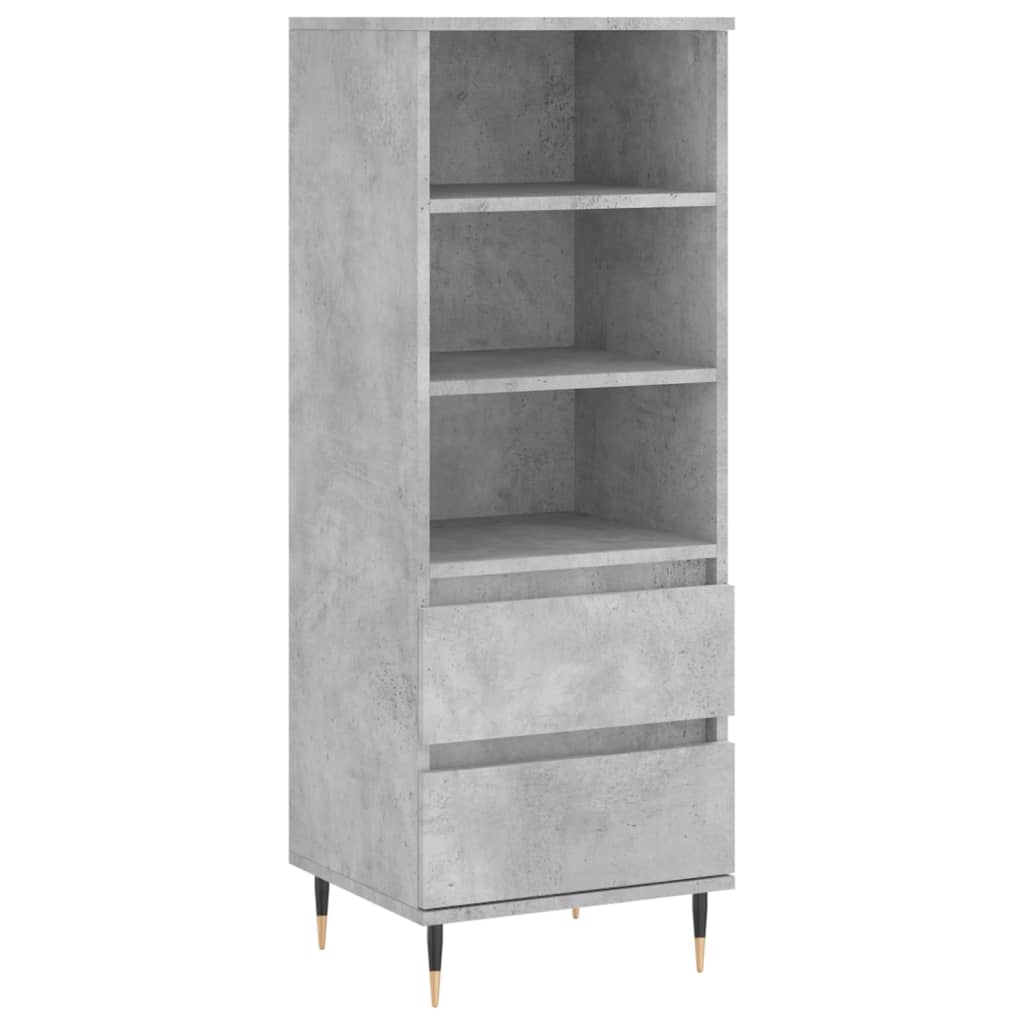 Credenza Grigio Cemento 40x36x110 cm in Legno Multistrato 831504