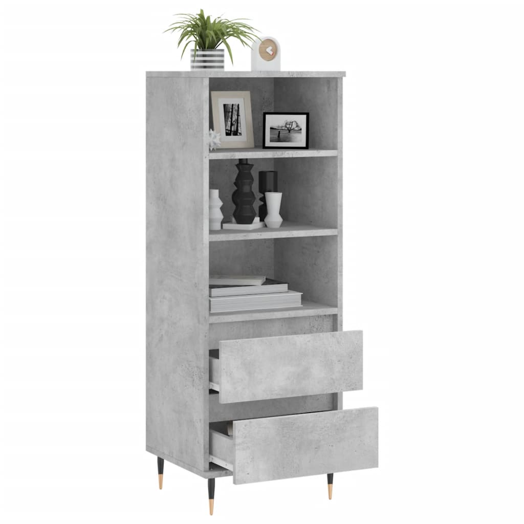 Credenza Grigio Cemento 40x36x110 cm in Legno Multistrato 831504