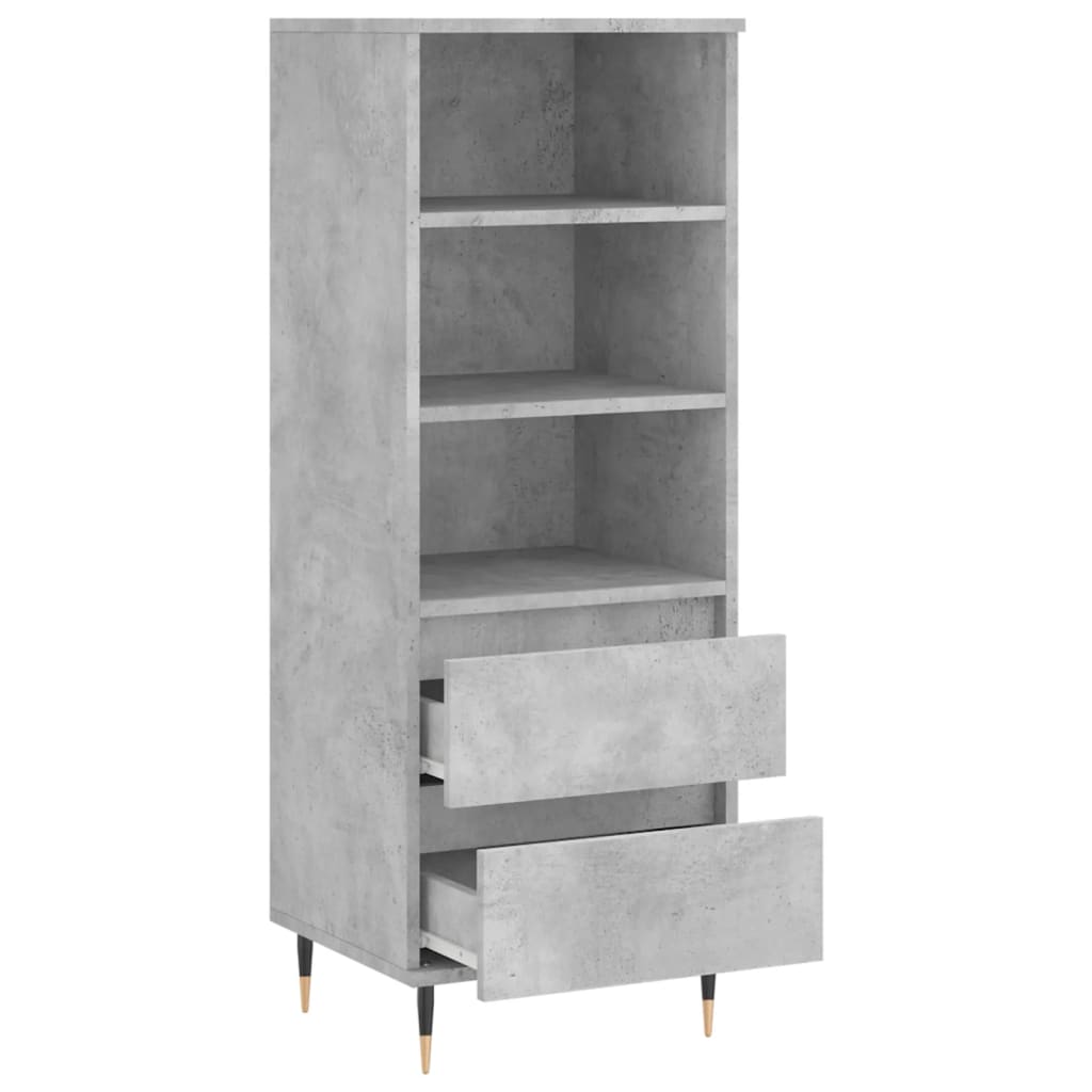 Credenza Grigio Cemento 40x36x110 cm in Legno Multistrato 831504