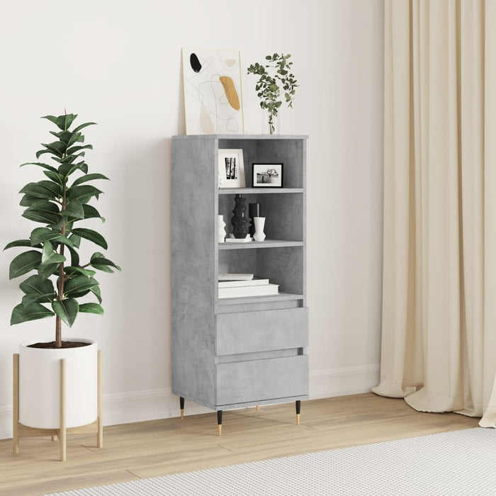 Credenza Grigio Cemento 40x36x110 cm in Legno Multistrato 831504