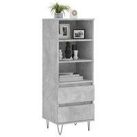 Credenza-Buffet-Armadio da cucina Grigio Cemento 40x36x110 cm in Legno Multistrato 497872