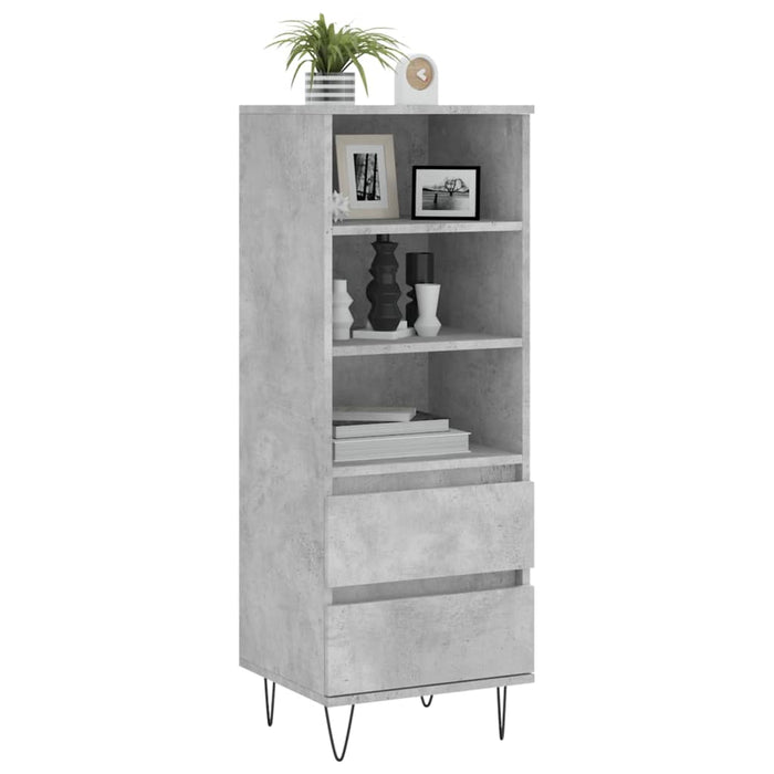 Credenza Grigio Cemento 40x36x110 cm in Legno Multistrato 831512