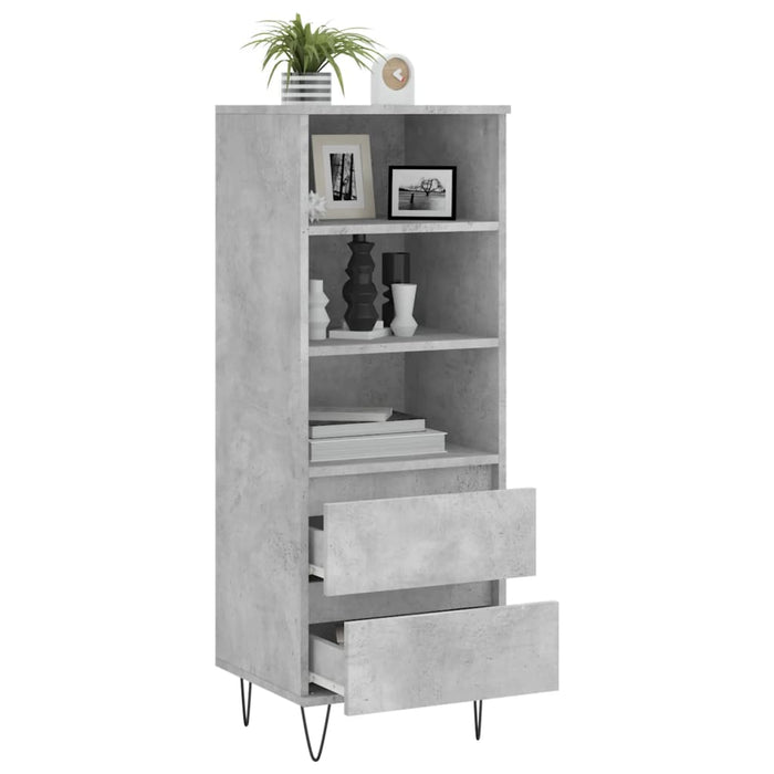 Credenza Grigio Cemento 40x36x110 cm in Legno Multistrato 831512