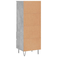 Credenza-Buffet-Armadio da cucina Grigio Cemento 40x36x110 cm in Legno Multistrato 497872