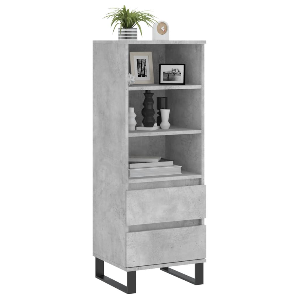Credenza Grigio Cemento 40x36x110 cm in Legno Multistrato 831520
