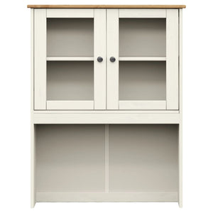 Credenza VIGO Bianca 80x40x176 cm in Legno Massello di Pino