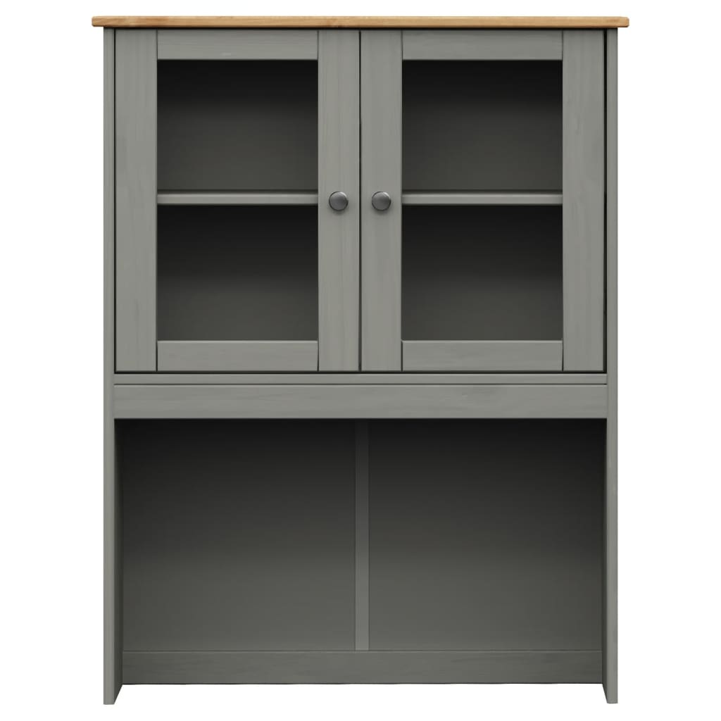 Credenza VIGO Grigia 80x40x176 cm in Legno Massello di Pino 3200585