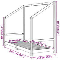 Giroletto per Bambini-Struttura Letto Bambini 80x200 cm in Legno Massello di Pino 471079