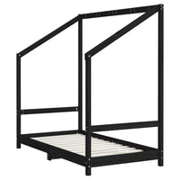 Giroletto per Bambini-Struttura Letto Bambini Nero 80x160 cm in Legno Massello di Pino 876750