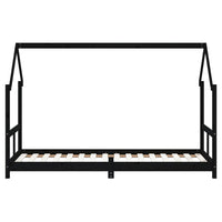 Giroletto per Bambini Nero 80x200 cm in Legno Massello di Pino 835717