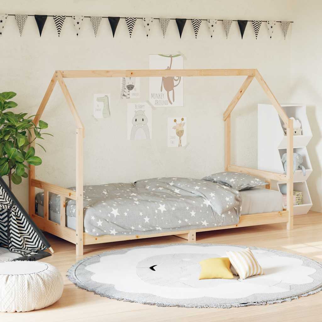 Giroletto per Bambini-Struttura Letto Bambini 90x200 cm in Legno Massello di Pino 410515