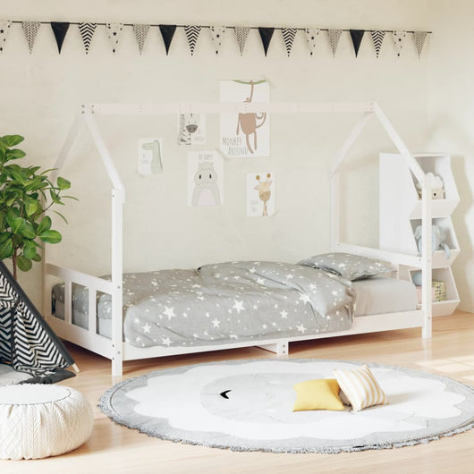 Giroletto per Bambini-Struttura Letto Bambini Bianco 90x200cm in Legno Massello di Pino 651212