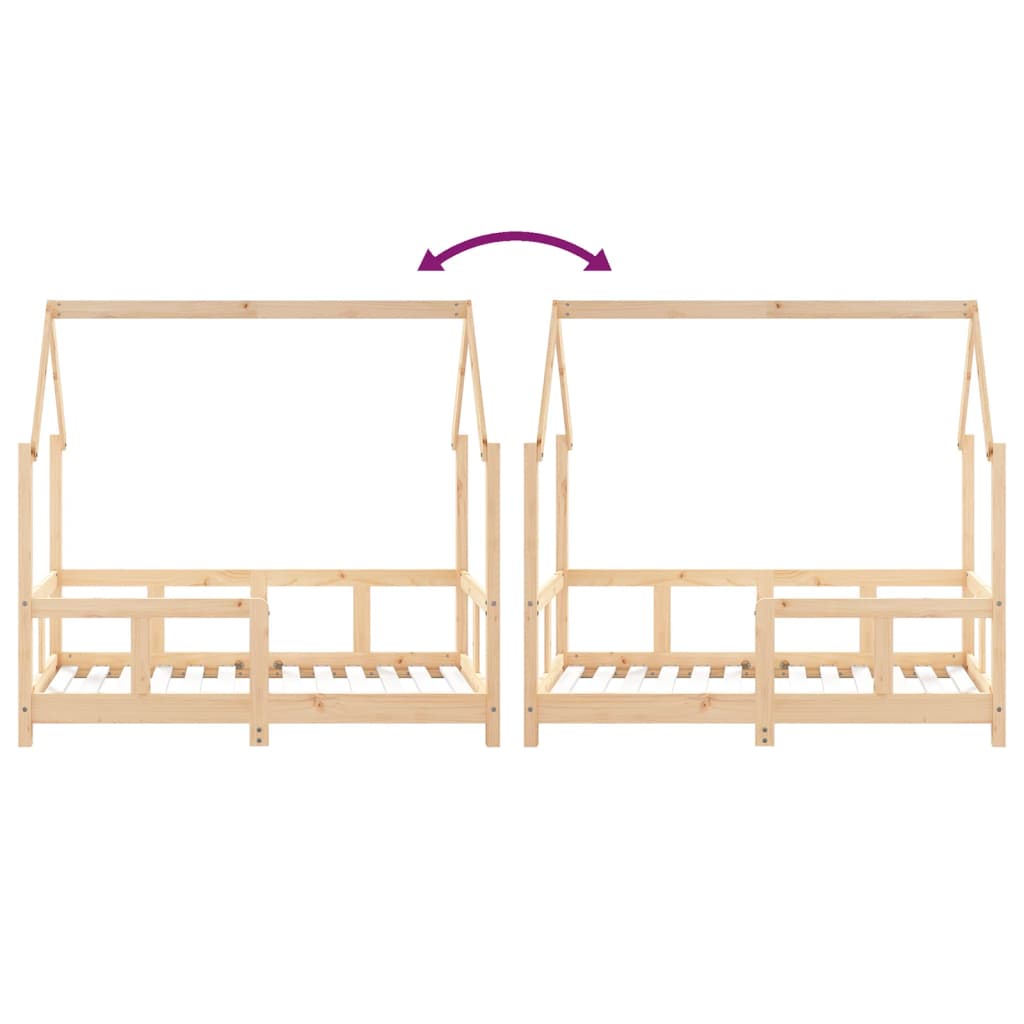 Giroletto per Bambini 70x140 cm in Legno Massello di Pino 835721