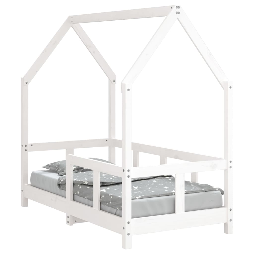Giroletto per Bambini-Struttura Letto Bambini Bianco 70x140cm in Legno Massello di Pino 455509