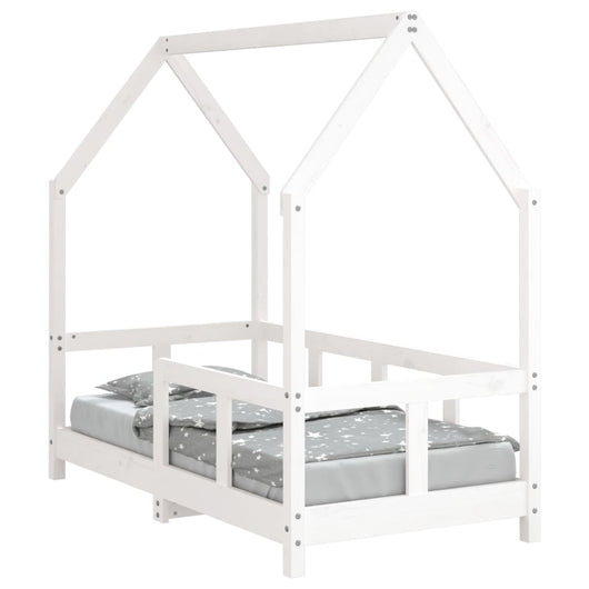 Giroletto per Bambini-Struttura Letto Bambini Bianco 70x140cm in Legno Massello di Pino 455509
