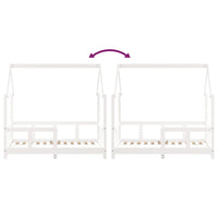 Giroletto per Bambini-Struttura Letto Bambini Bianco 70x140cm in Legno Massello di Pino 455509