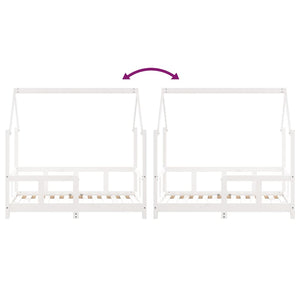 Giroletto per Bambini-Struttura Letto Bambini Bianco 70x140cm in Legno Massello di Pino 455509