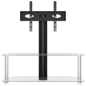 Supporto TV Angolare 2 Livelli per 32-70 Pollici Nero e Argento 358171