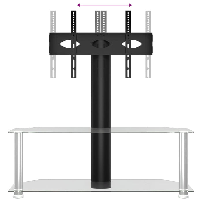 Supporto TV Angolare 2 Livelli per 32-70 Pollici Nero e Argento 358171