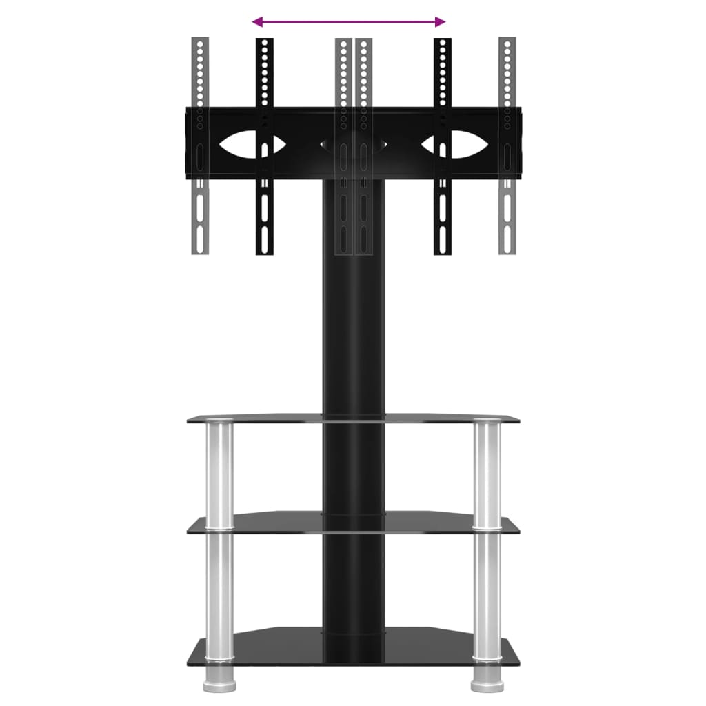 Supporto TV Angolare 3 Livelli per 32-70 Pollici Nero e Argento 358173