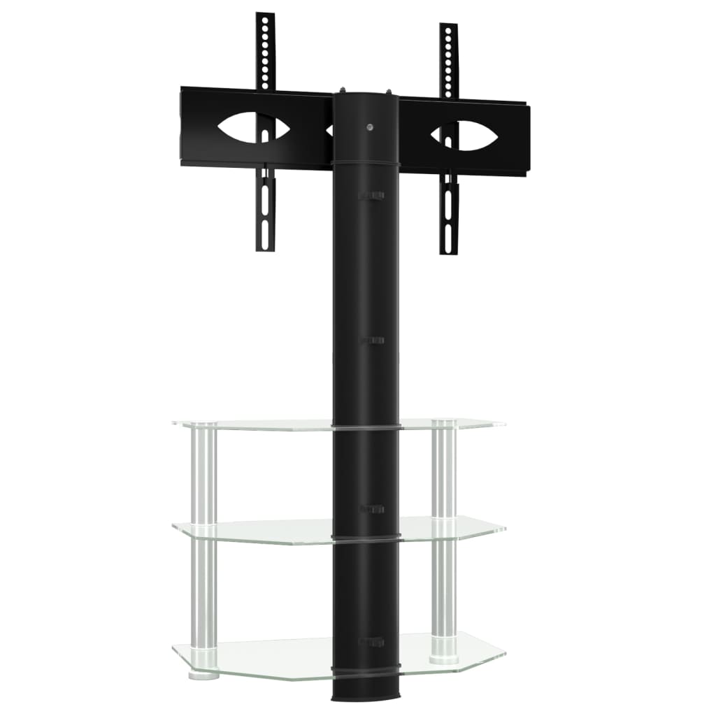 Supporto TV Angolare 3 Livelli per 32-70 Pollici Nero e Argento 358174