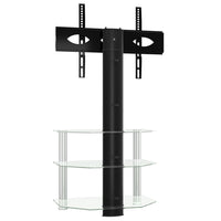 Supporto TV Angolare 3 Livelli per 32-70 Pollici Nero e Argento 358174