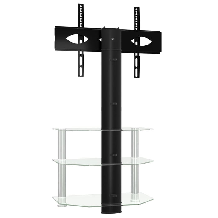 Supporto TV Angolare 3 Livelli per 32-70 Pollici Nero e Argento 358174