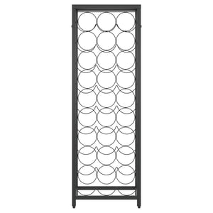 Portavini da 27 Bottiglie Nero 34x18x100cm in Ferro Battuto