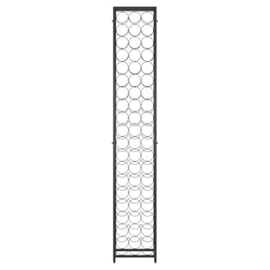 Portavini da 57 Bottiglie Nero 34x18x200cm in Ferro Battuto