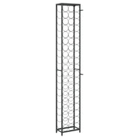 Portavini da 57 Bottiglie Nero 34x18x200cm in Ferro Battuto 358366