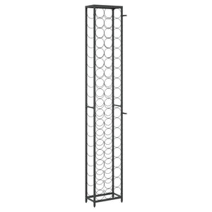 Portavini da 57 Bottiglie Nero 34x18x200cm in Ferro Battuto