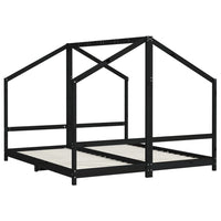 Giroletto per Bambini Nero 2x(90x200) cm Legno Massello di Pino 3200591