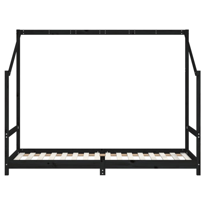 Giroletto per Bambini Nero 2x(90x200) cm Legno Massello di Pino 3200591