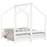 Giroletto per Bambini-Struttura Letto Bambini Bianco 2x(70x140)cm Legno Massello Pino