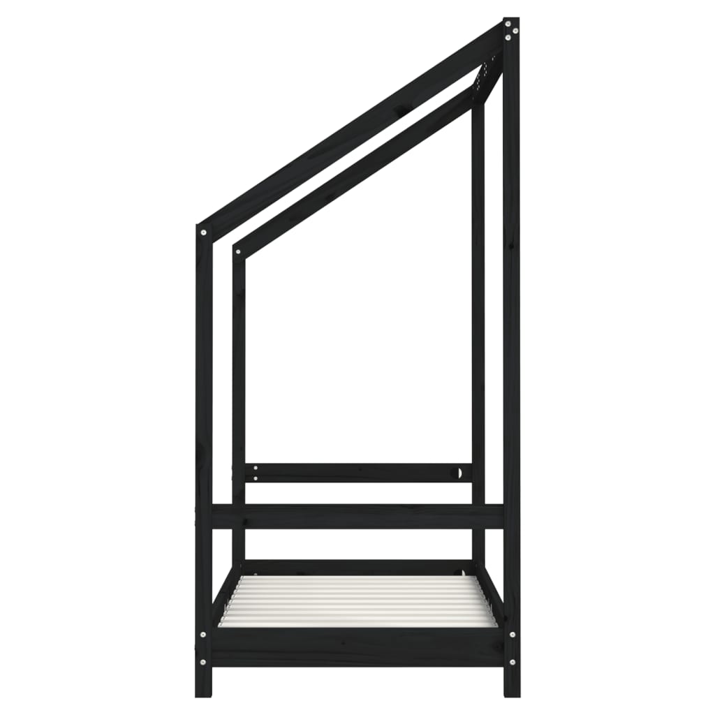 Giroletto per Bambini Nero 2x(70x140) cm Legno Massello di Pino 3200594