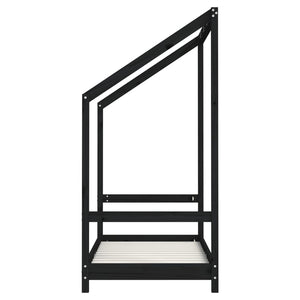 Giroletto per Bambini Nero 2x(70x140) cm Legno Massello di Pino 3200594