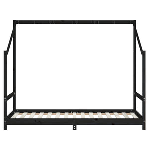 Giroletto per Bambini Nero 2x(90x190) cm Legno Massello di Pino 3200600