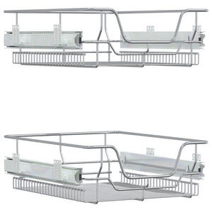 Cestelli in Filo Metallico Estraibili 2 pz Argento 45 cmcod mxl 131923