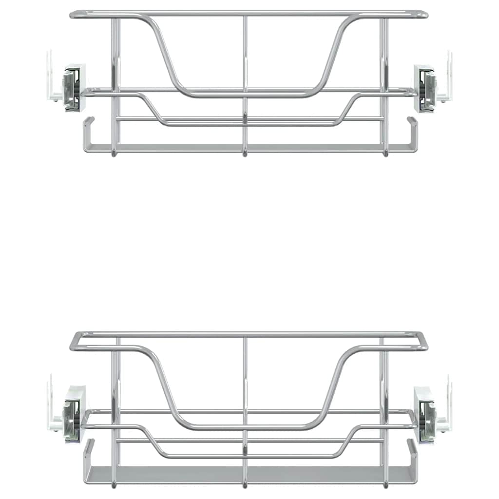 Cestelli in Filo Metallico Estraibili 2 pz Argento 45 cm 358372