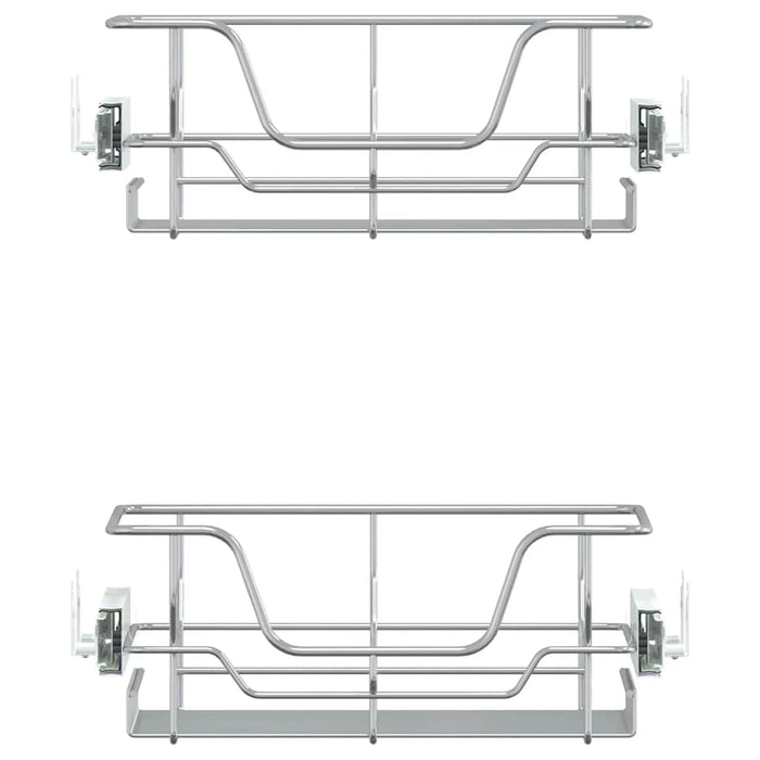 Cestelli in Filo Metallico Estraibili 2 pz Argento 45 cm 358372