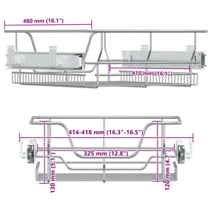 Cestelli in Filo Metallico Estraibili 2 pz Argento 45 cm 358372