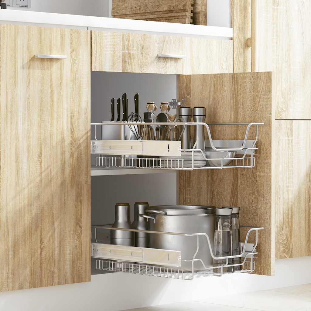 Cestelli in Filo Metallico Estraibili 2 pz Argento 45 cm 358372