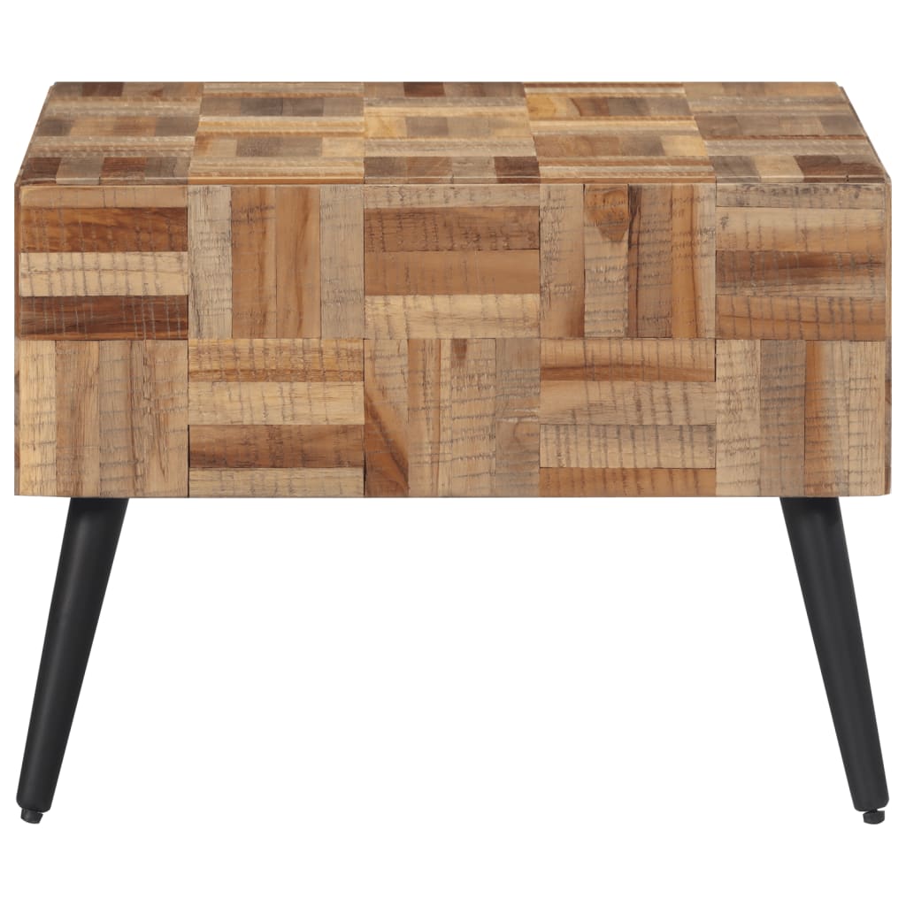 Tavolino da Salotto Grigio 55x55x40cm Massello Teak di Recupero 358521