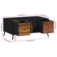 Tavolino da Salotto-Tavolino da soggiorno-Tavolo 90x50x41cm Massello Teak di Recupero