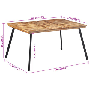 Tavolo da Pranzo 148x97x76 cm in Legno Massello di Teak 358531