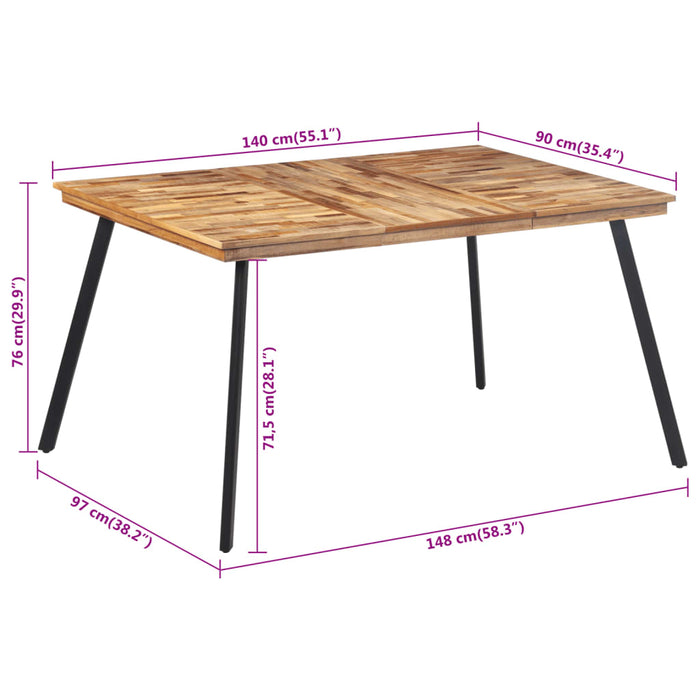 Tavolo da Pranzo 148x97x76 cm in Legno Massello di Teak 358531